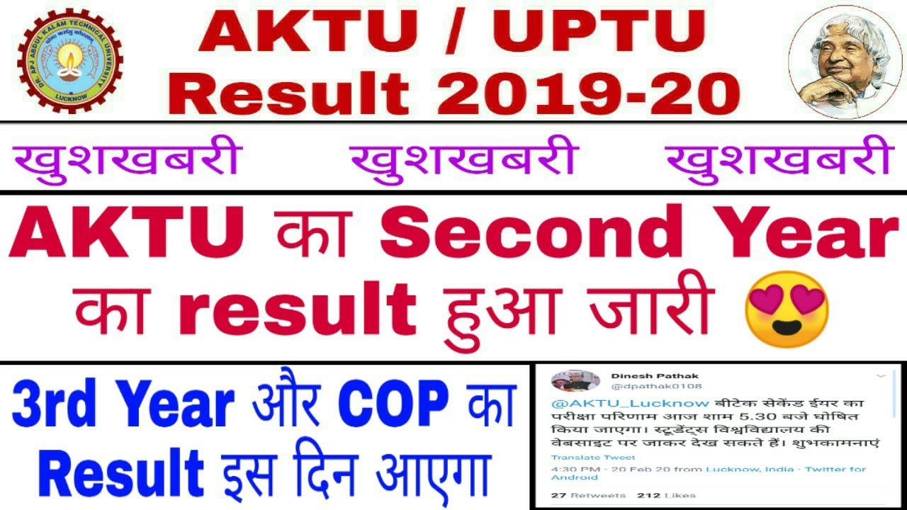 AKTU Result 2020 |AKTU Second Year Result 2020| AKTU 3rd year result 2019