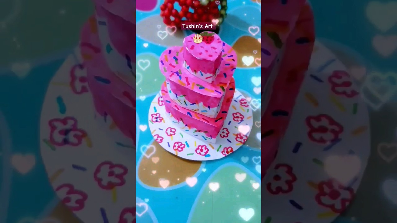 3D Paper Birthday Cake🎂😋💗 