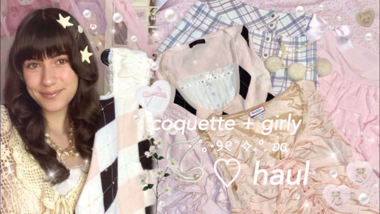 ˚ ✧˖ ♡ thrifted girly + coquette clothing haul⋆ ˚｡⋆🩰