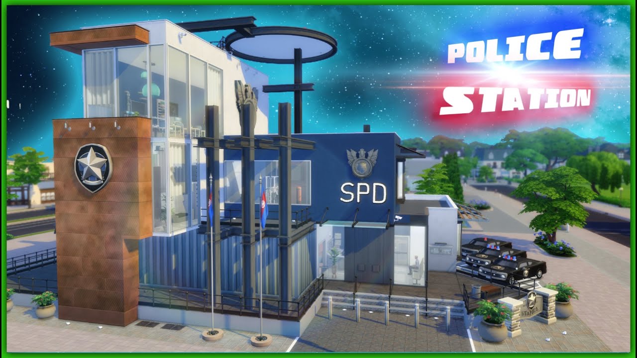 SPD - Sims 4 Police Station Renewed 🚔 | NO CC | sims 4 speed build eco lifestyle [Stop Motion]