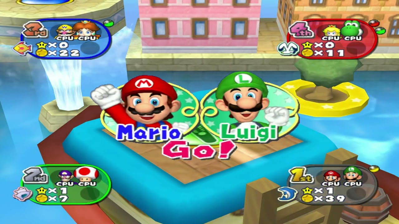 8 Player Battle on Grand Canal - Mario Party 7 (Gamecube) 50 Turns Brutal CPU [Longplay]