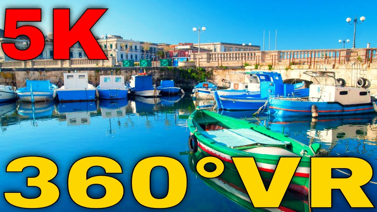 360° VR Syracuse Old City Walking Tour Italy Sicily 5K 3D Virtual Reality HD 4K
