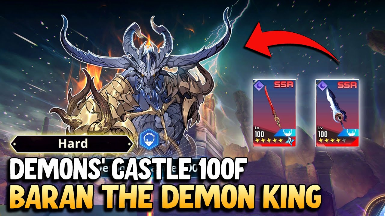 [Hard] WOBL Demons' Castle 100F - Baran, The Demon King - 925k TP | Solo Leveling: ARISE