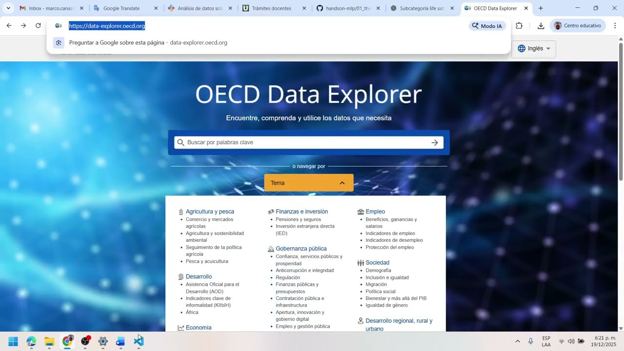 Cómo obtener el dataset oecd_bli_csv de OECD Data Explorer usando palabras clave