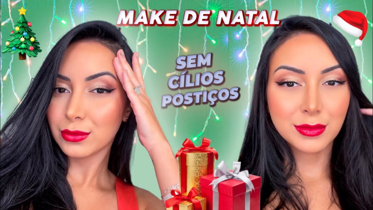 MAQUIAGEM SIMPLES E RÁPIDA DE NATAL (SEM CÍLIOS POSTIÇOS)