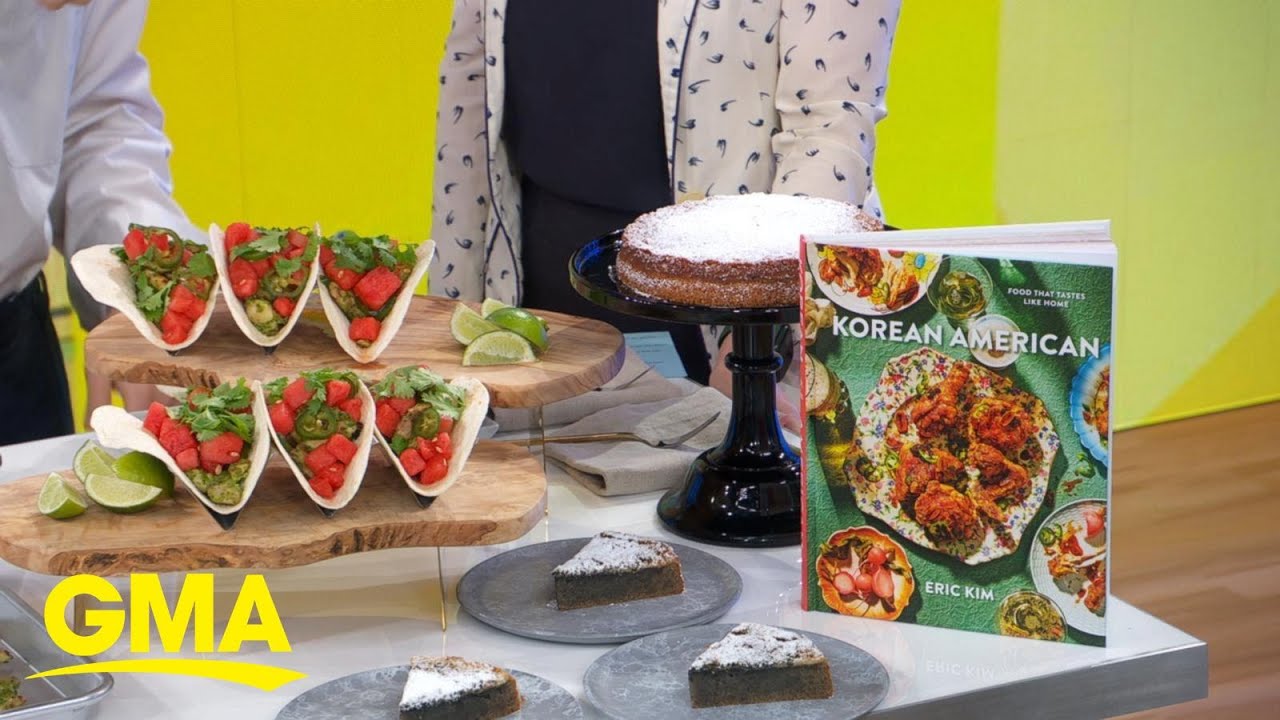 Make Eric Kim’s jalapeño-marinated chicken tacos and chewy black sesame rice cake l GMA