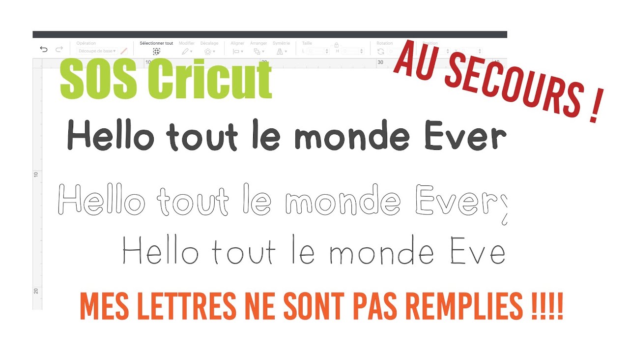Questions Cricut:  Ma police n'est pas remplie par mon stylo, j'ai un double trait, au secours !