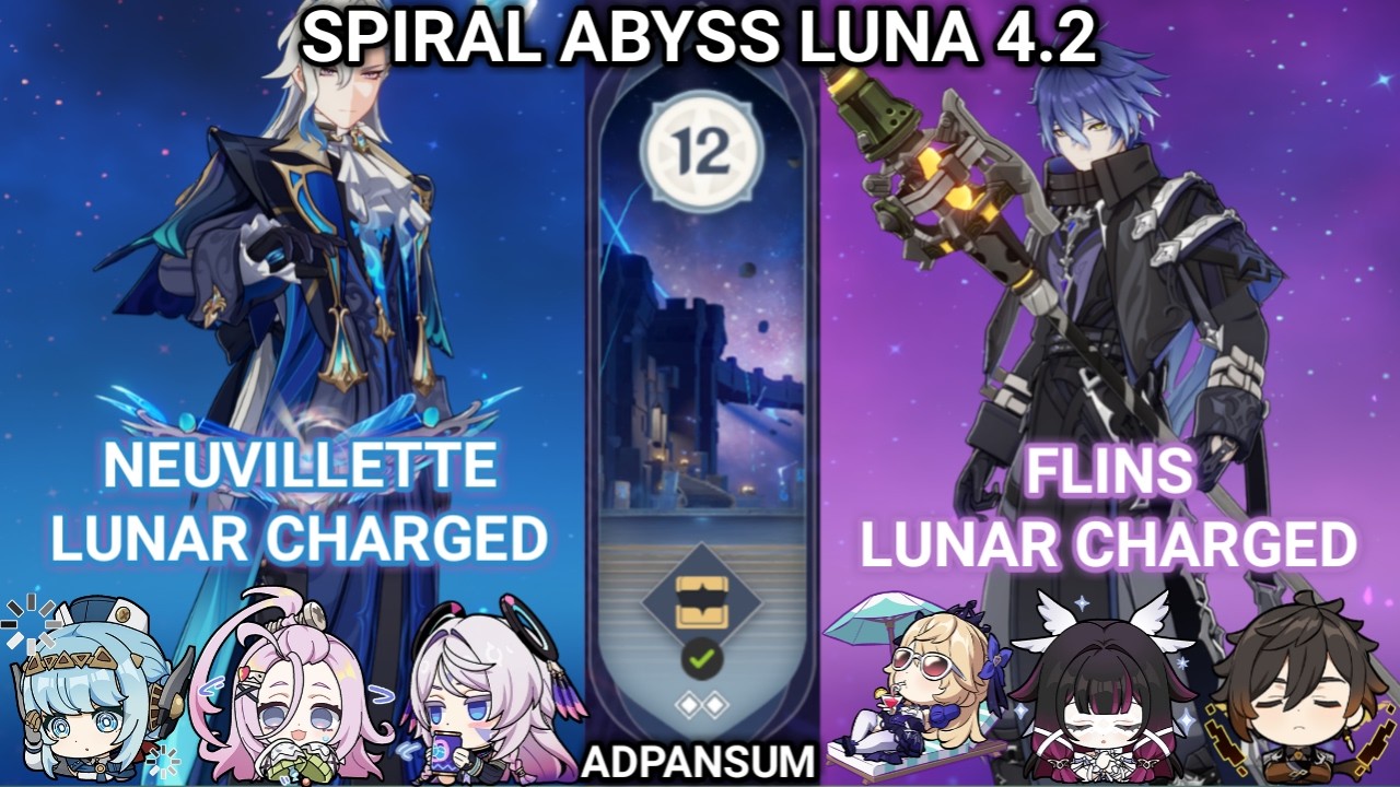 Spiral Abyss Luna 4.2 || Floor 12 || Neuvillette C0 & Flins C0 || Genshin Impact