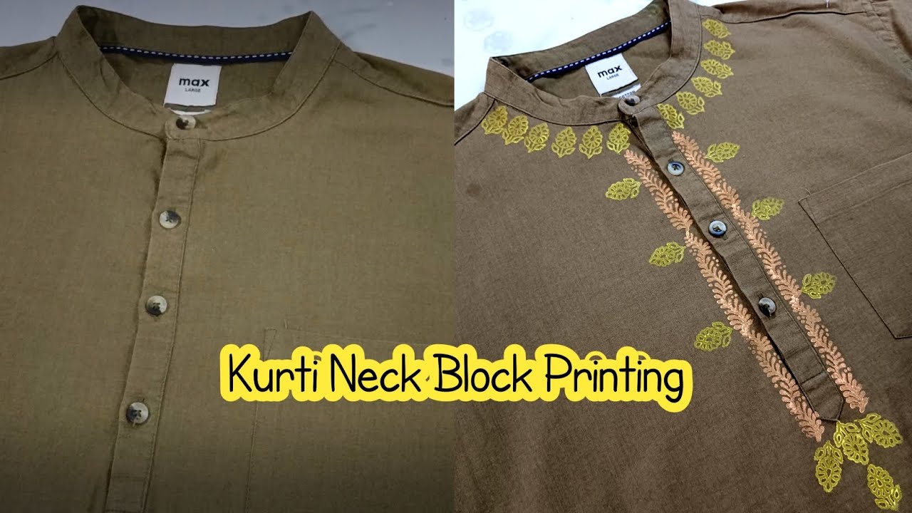 Kurti Neck Block Printing | Block Print on Fabric at Home