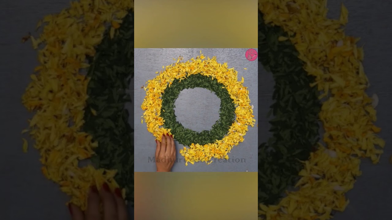 Diwali DIY !! Diwali Decoration Idea !! Flower Rangoli Design !! Rangoli Design #shorts #rangoli