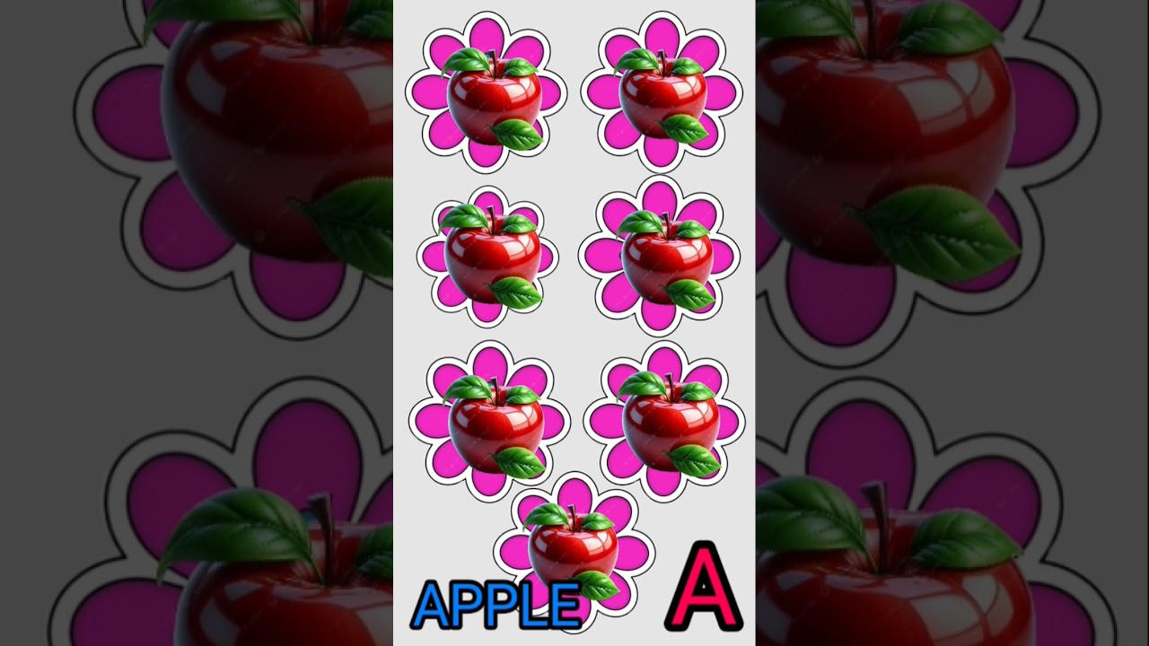 A for Apple B for ball C for Cow learning video phonics sounds of alphabet 