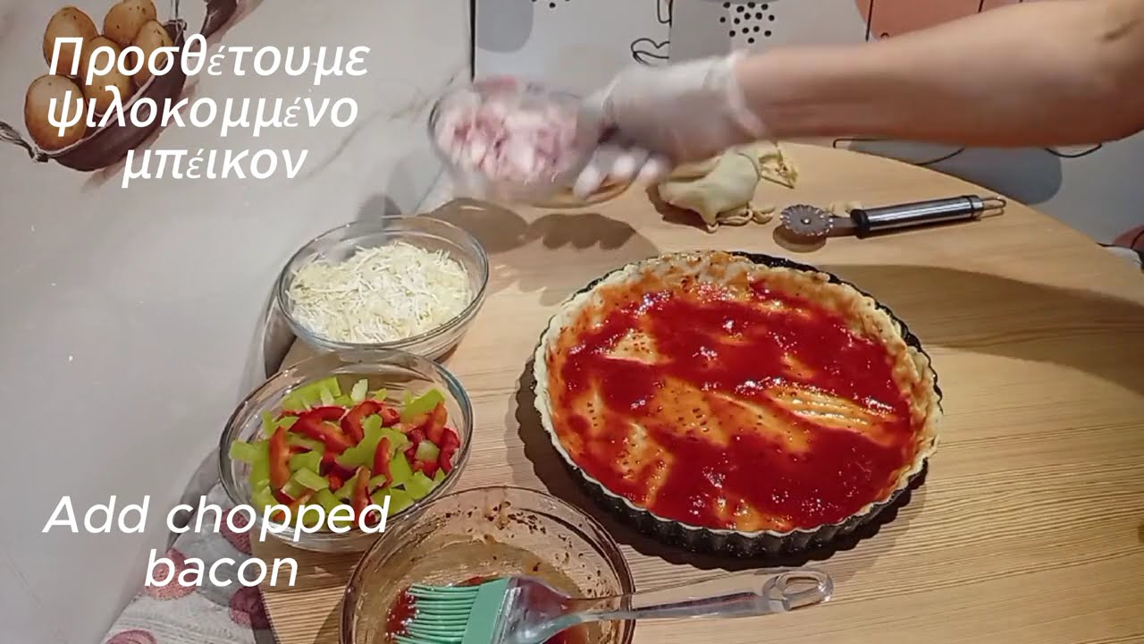 ΠΕΝΤΑΝΟΣΤΙΜΗ ΑΛΜΥΡΗ ΤΑΡΤΑ🥓🫑🧀 🤤DELICIOUS SAVORY TART 🥓🫑🧀🤤