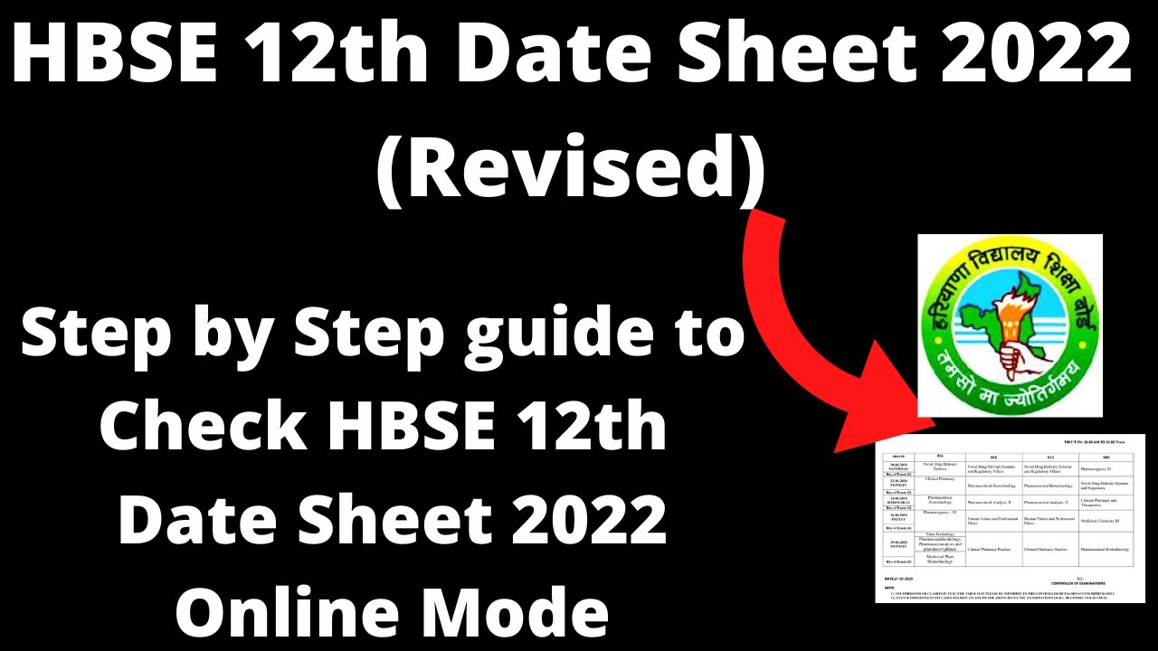 HBSE 12th Date Sheet 2022 (Revised) - How to Check Officially HBSE 12th Date Sheet 2022
