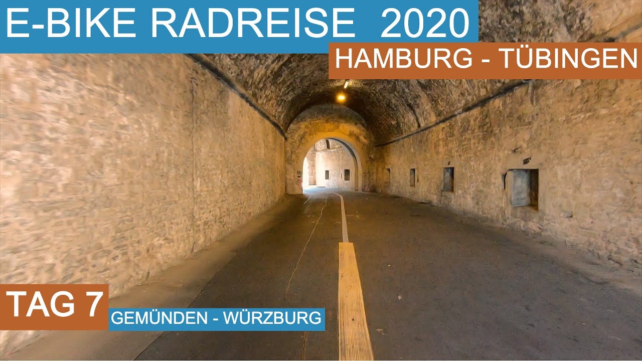 [7/10] E-Bike Radreise 2020 Hamburg Tübingen - Tag 7 von Gemünden auf dem Mainradweg nach Würzburg