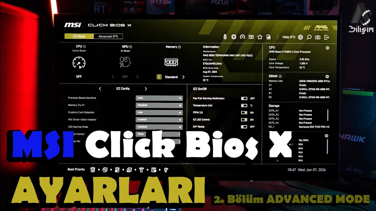 MSI Click Bios X Ayarları - Advanced Mode (AMD İşlemciler için) 2026