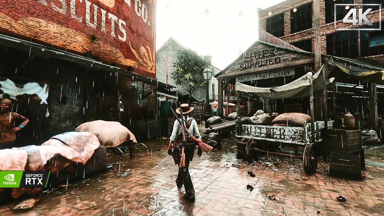 Relax Walk in the Rain – Saint Denis | Next-Gen RDR2 Ultra Graphics [4K]