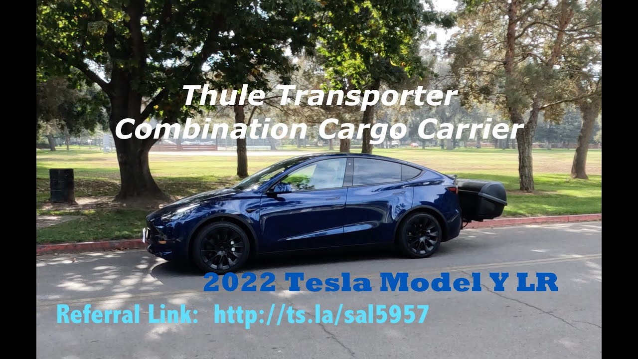 Thule Transporter Cargo Box for Tesla   4K  #teslamodely #thuletransportercombi