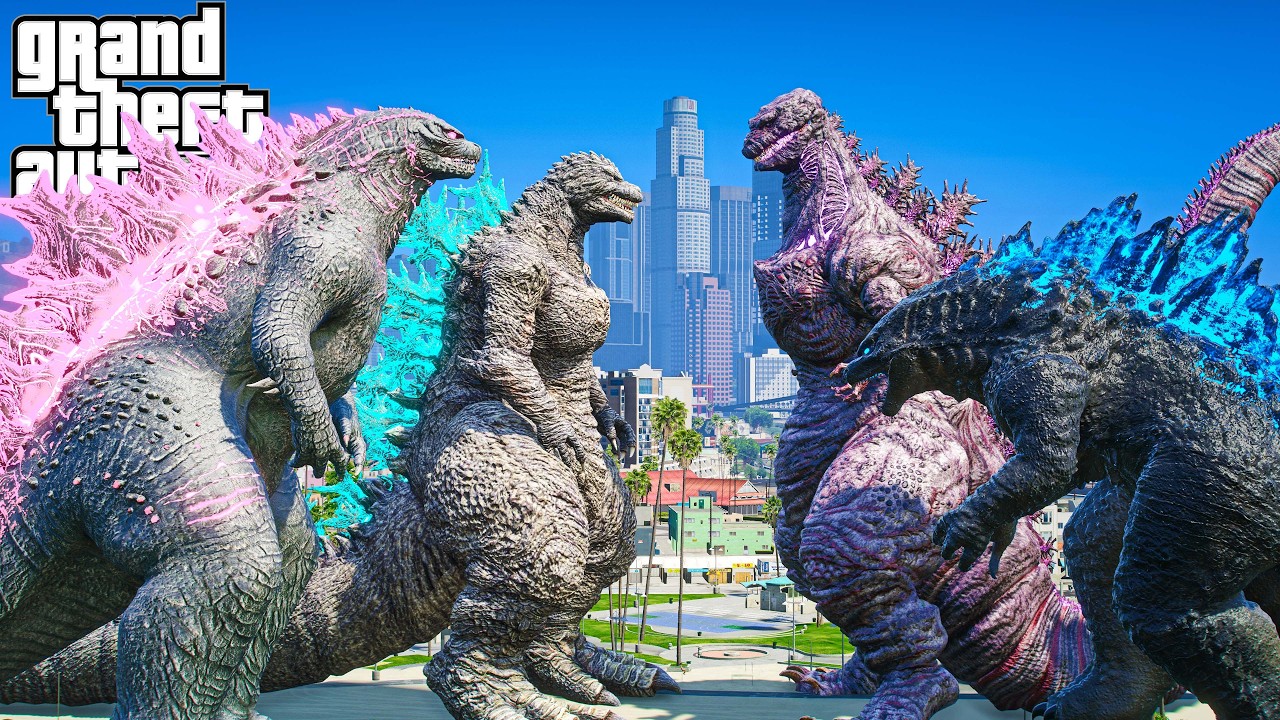 Godzilla, Godzilla Minus One vs Godzilla Prime, Shin Godzilla - The Legacy of Monsters ( GTA V Mod )