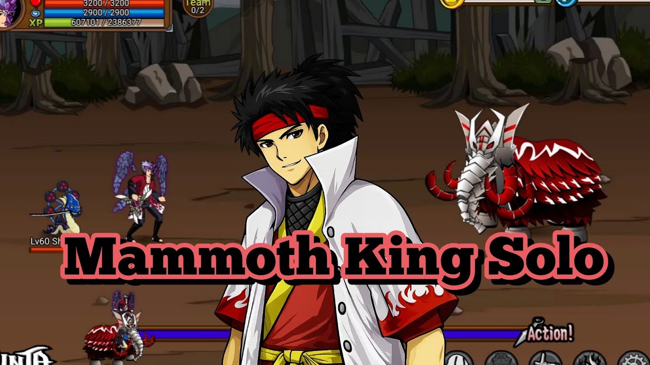 Solo Battle against Mammoth King (Lv50 Eudemon Boss) | Ninja Saga