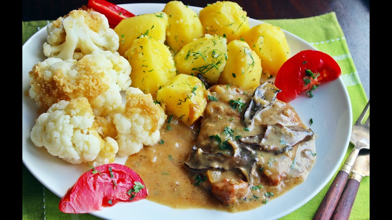 BITKI  WIEPRZOWE W SOSIE  GRZYBOWYM #diner #food #recipe #obiad #cooking