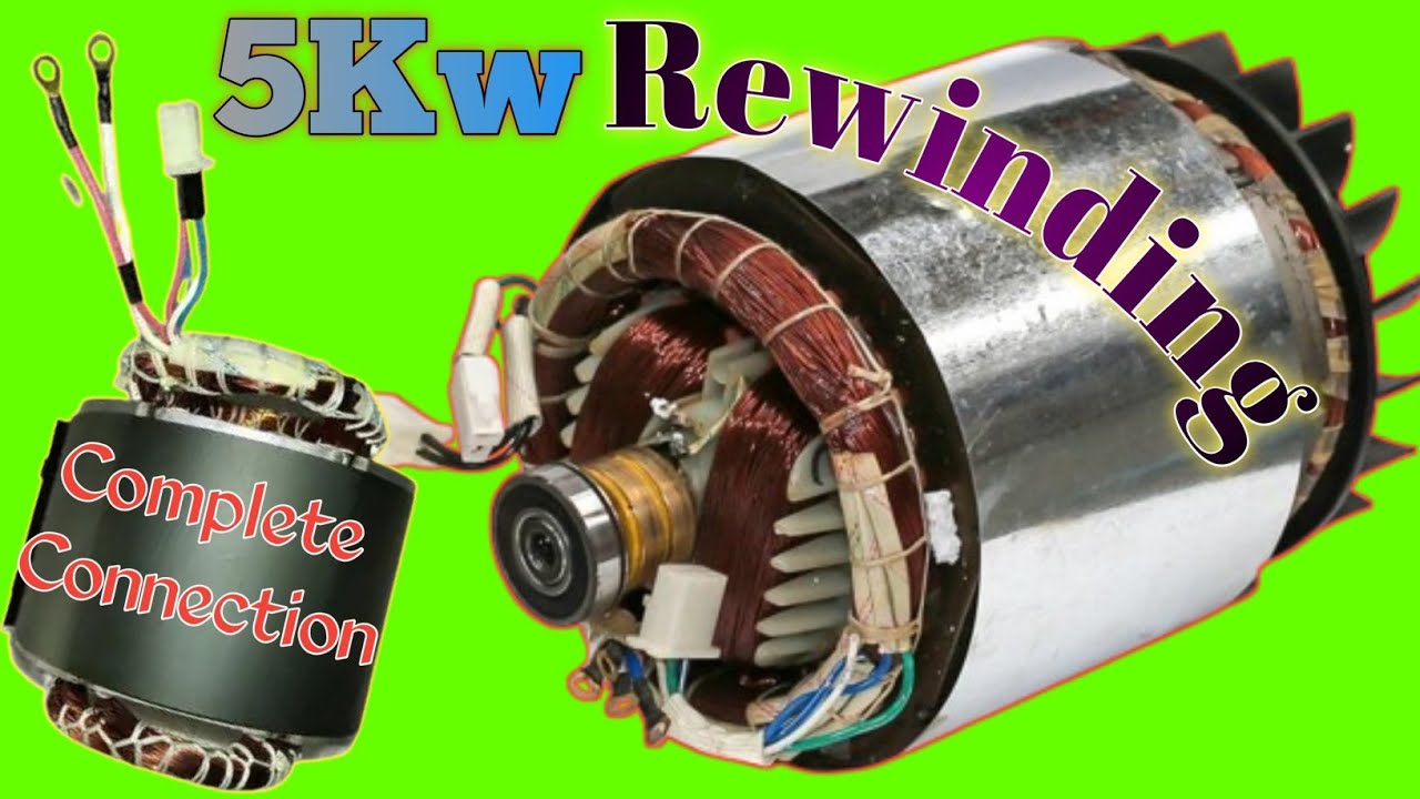 How To Rewind 6 kVA Generator alternator winding. Motor winding diagram