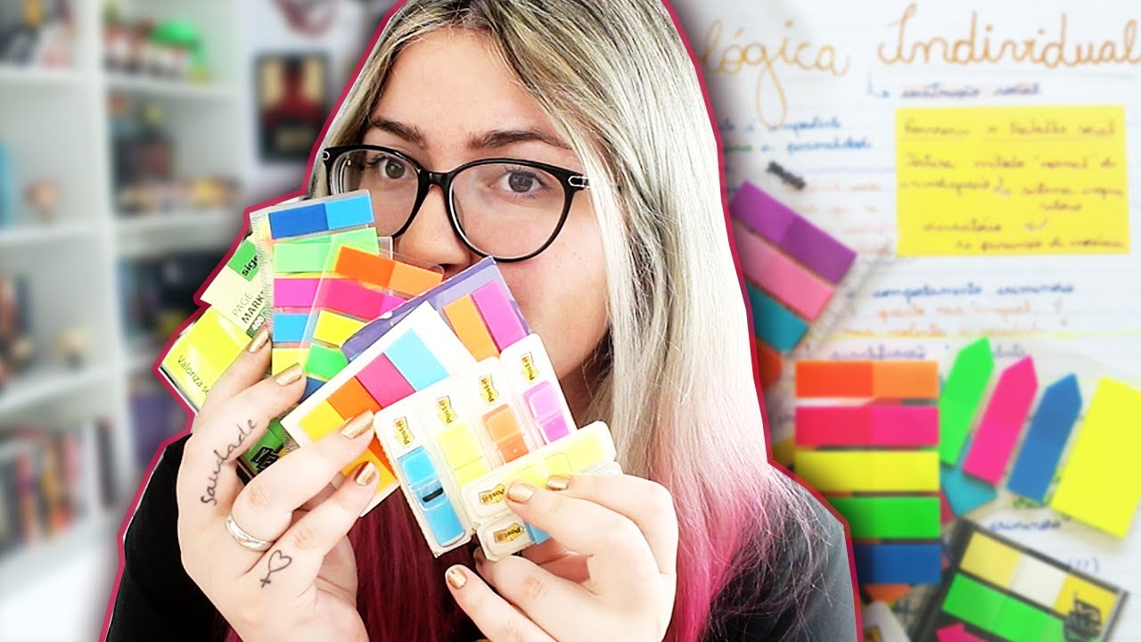 COMO EU USO POST-IT NOS MEUS LIVROS E CADERNOS 📝