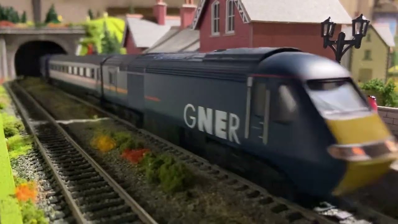 Newly created hornby 00 model railway train scenic layout 6x4ft running and test session