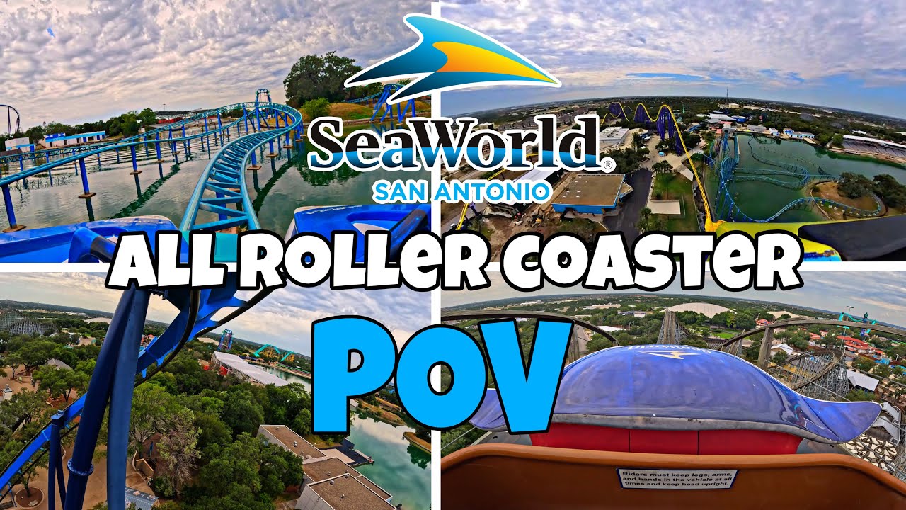 All the Roller Coasters At SeaWorld Texas High Quality 5K POV- 2026