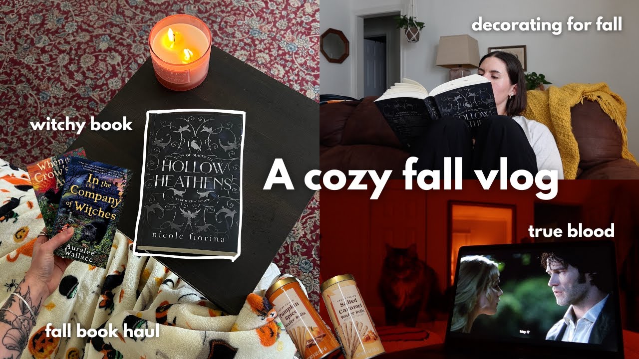 Уютный осенний видеоблог 🍂: чтение книги о ведьмах, украшение дома к осени, покупка книг