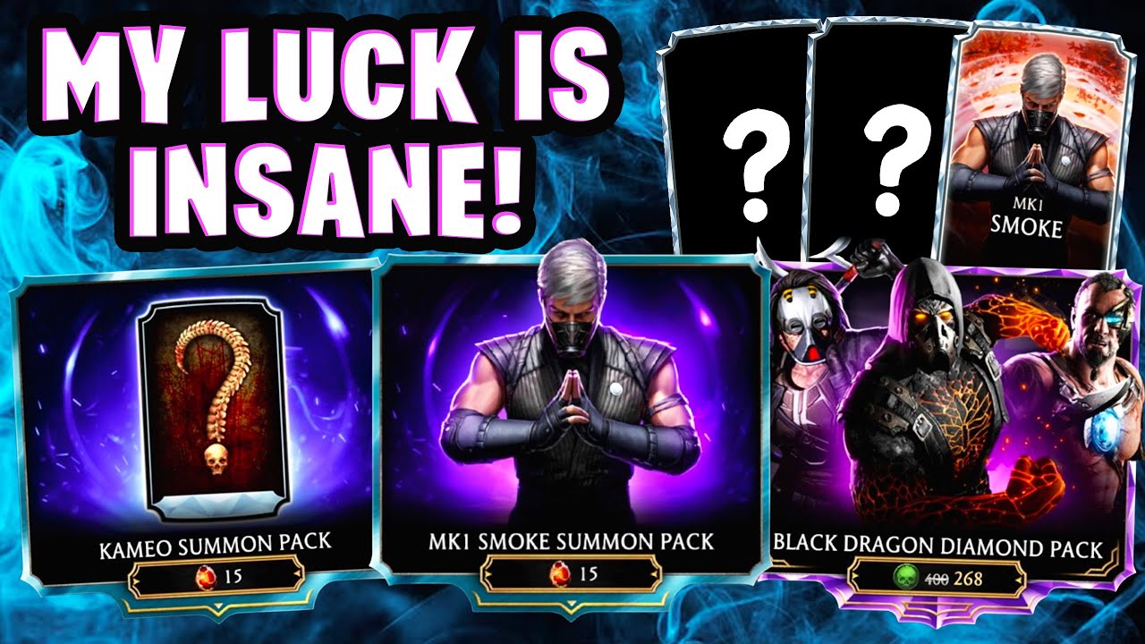 MK Mobile THE LUCKIEST MK1 Smoke Pack Opening. Why I Opened Kameo Packs On Beginner Account.