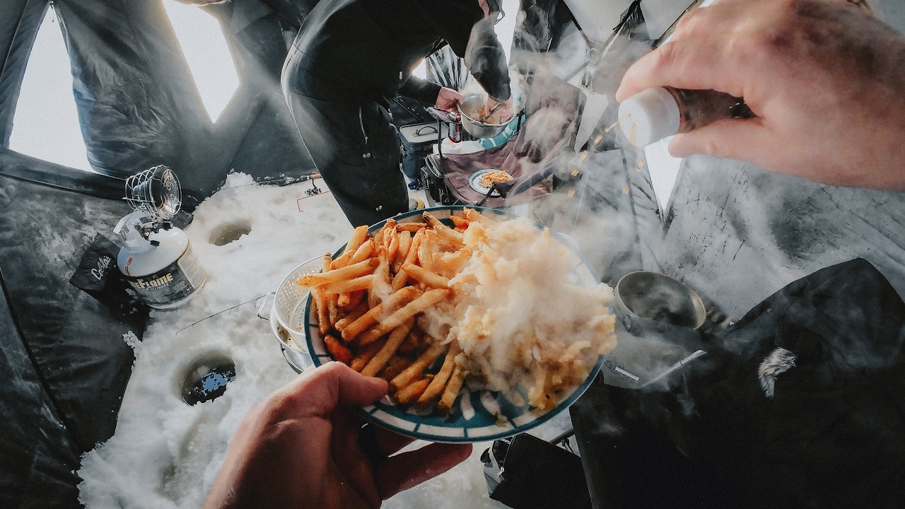 Ice Fishing Catch and Cook on Lake Winnipeg