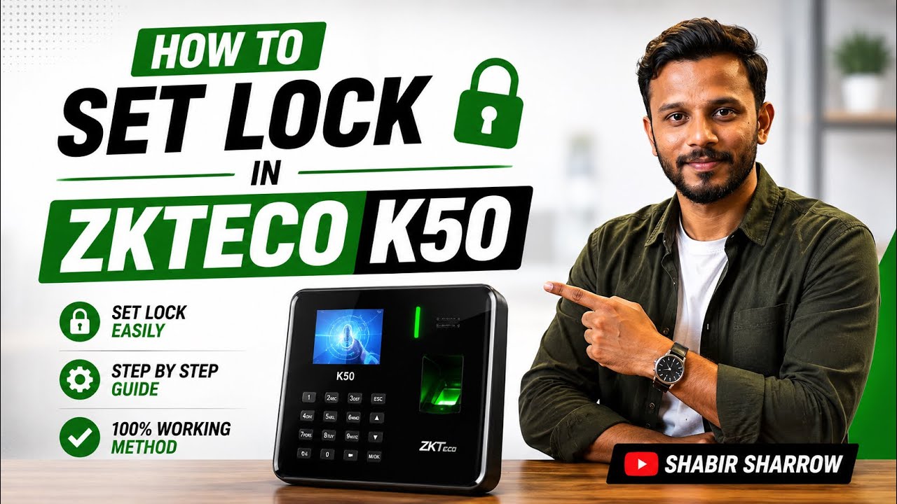 How To Set Lock in Zkteco K50 Attendance Machine Settings