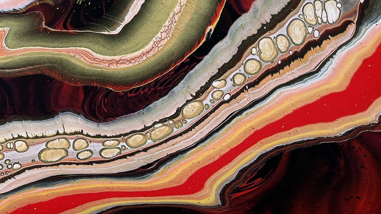 FIRE & BRIMSTONE Wandering Ribbon Straight Pour~Acrylic Paint Pouring~Fluid Art Tutorial~140