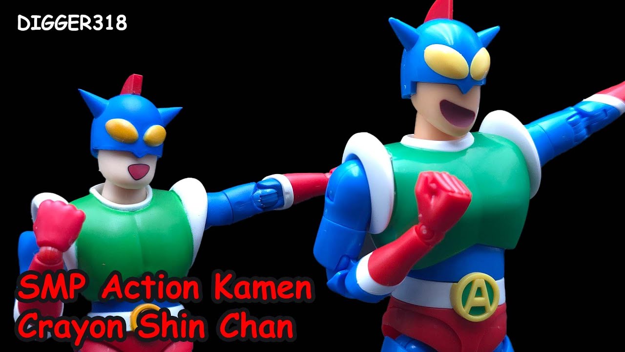 SMP Action Kamen Crayon Shin Chan SHOKUGAN MODELING PROJECT Toy Review 4K