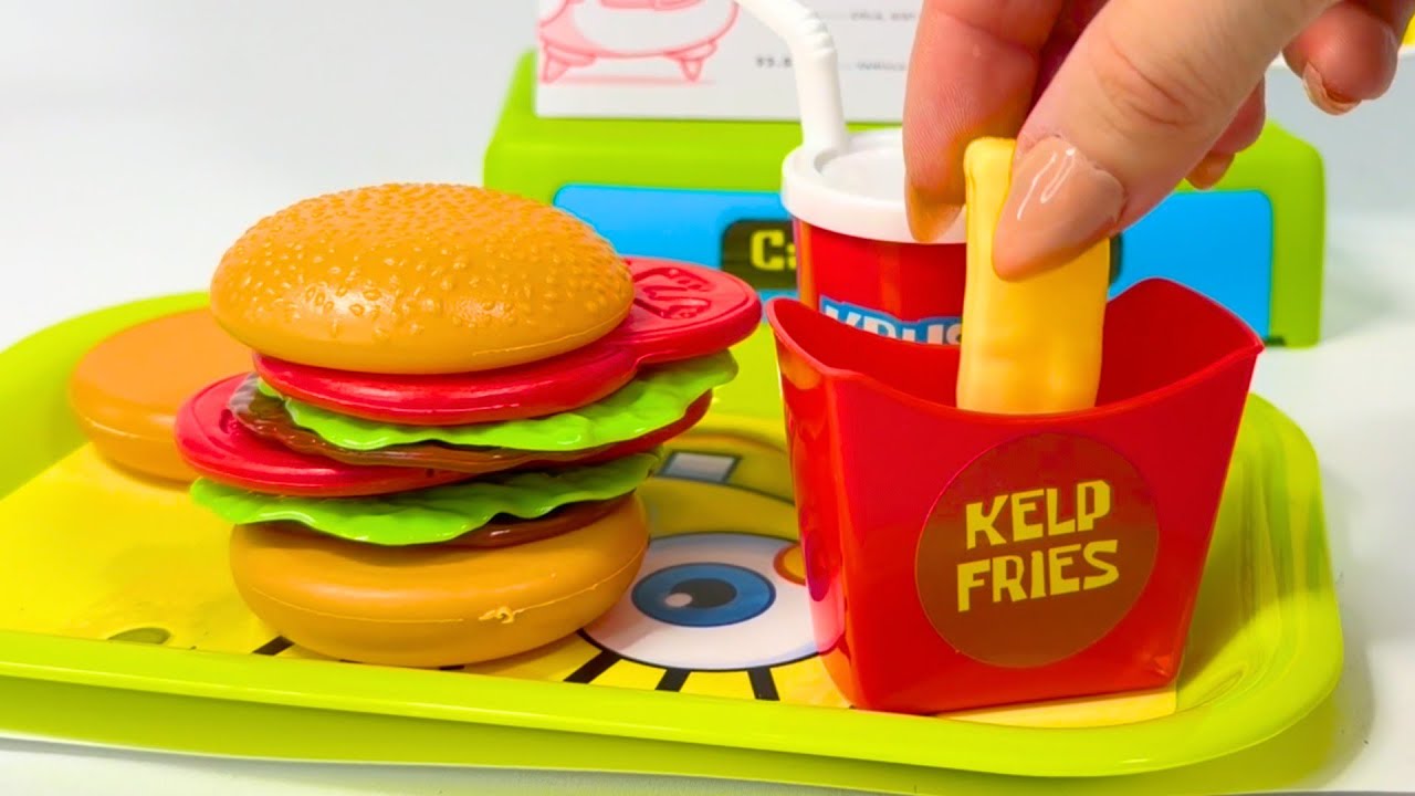 [toy asmr] SpongeBob Cash Register Playset Satisfying ASMR Unboxing (No Talking) | Toy Reviews