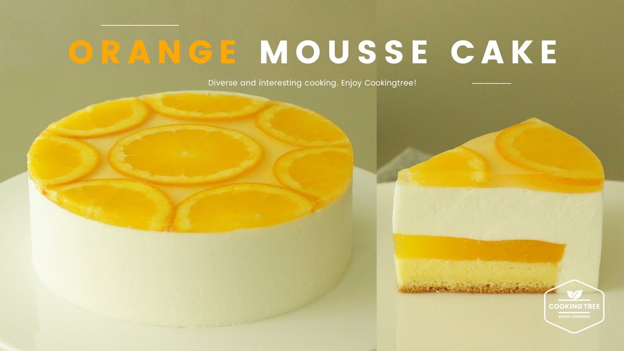 오렌지🍊 치즈케이크 만들기 : Orange Cheesecake Recipe : オレンジムースケーキ -Cookingtree쿠킹트리