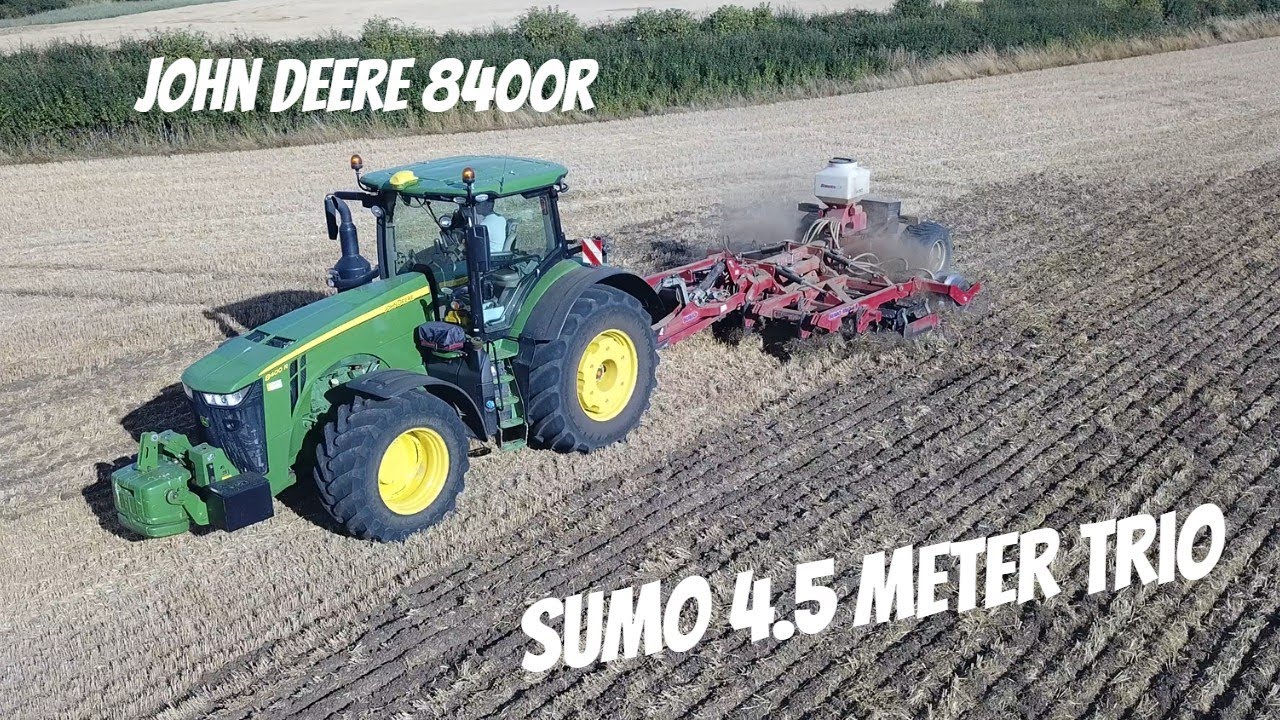 JOHN DEERE 8400r  AND 4.5 METER SUMO TRIO #harvest22 #johndeere
