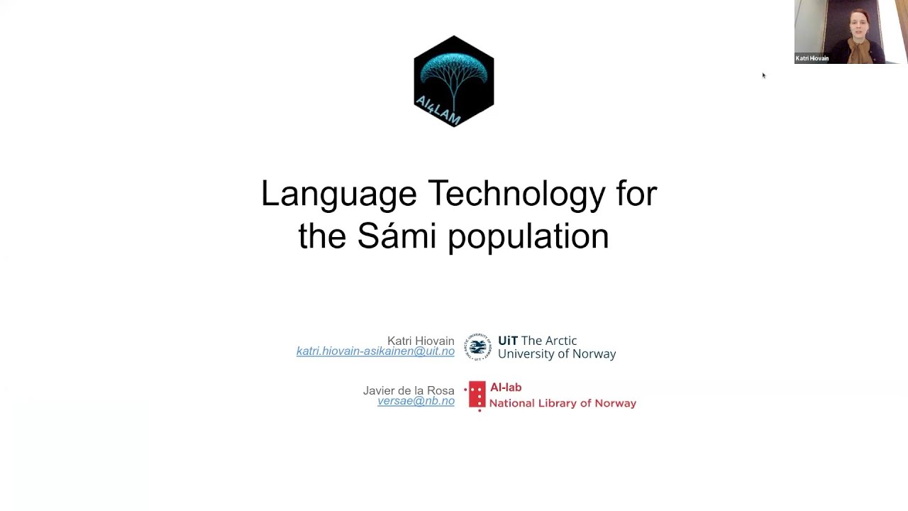 Language technology for the S&aacute;mi population. K Hiovain-Asikainen & J De La Rosa