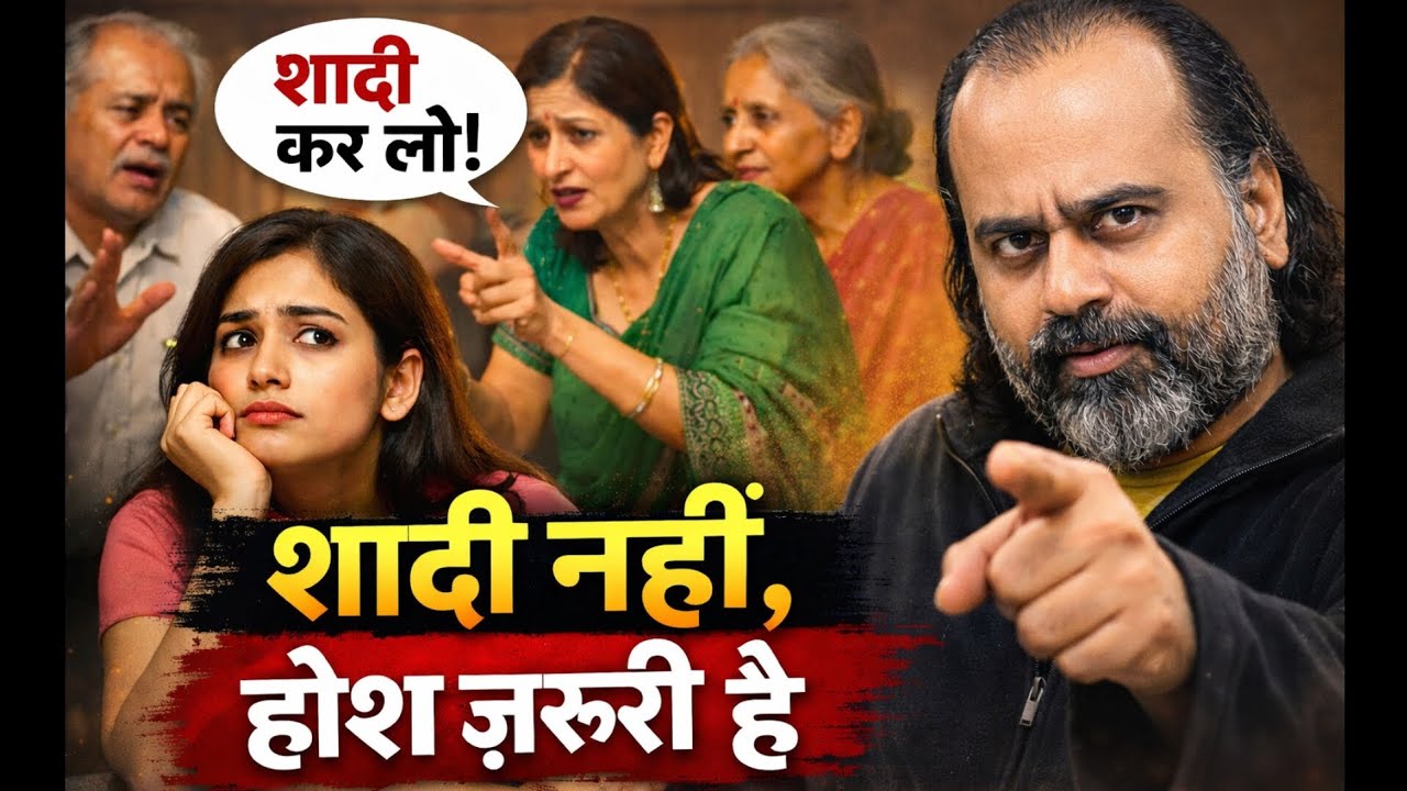 शादी नहीं, होश ज़रूरी है | घरवाले क्यों दबाव बनाते हैं? #acharyaprashant #satyajano 