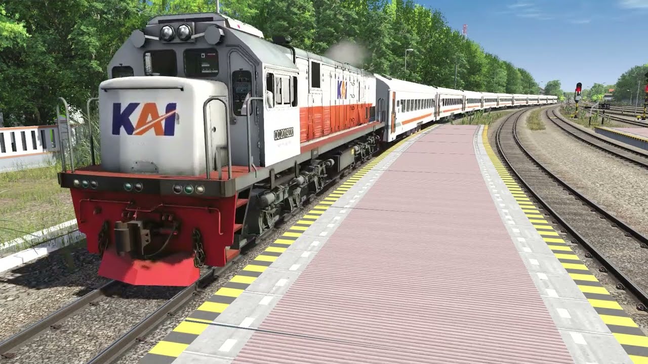 KEDATANGAN DAN KEBERANGKATAN KA BENGAWAN DI STASIUN CIREBON PRUJAKAN | TRAINZ SIMULATOR INDONESIA