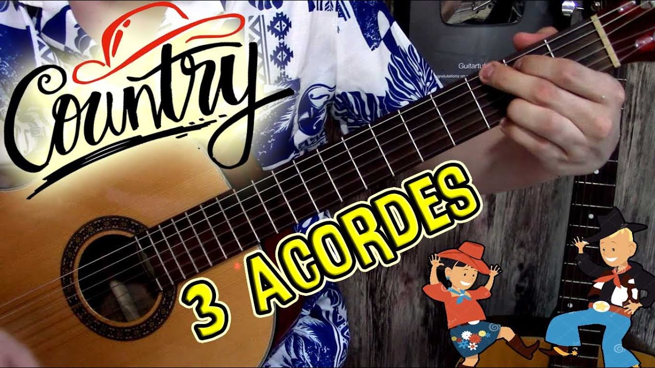 Como tocar country/bluegrass en guitarra (progresión de  3 acordes faciles) Tutorial de guitarra.