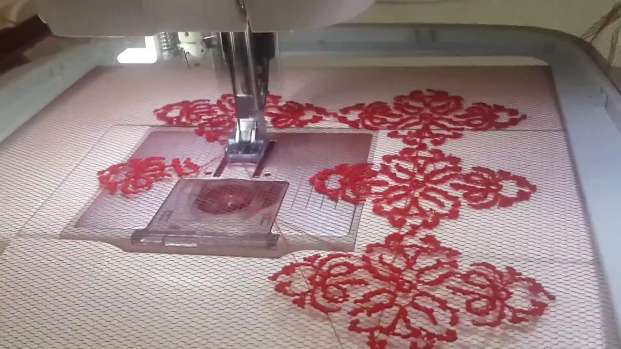 Pfaff Nakış Makinasında (Tül üzerine Nakış Desen uygulama, işleme)