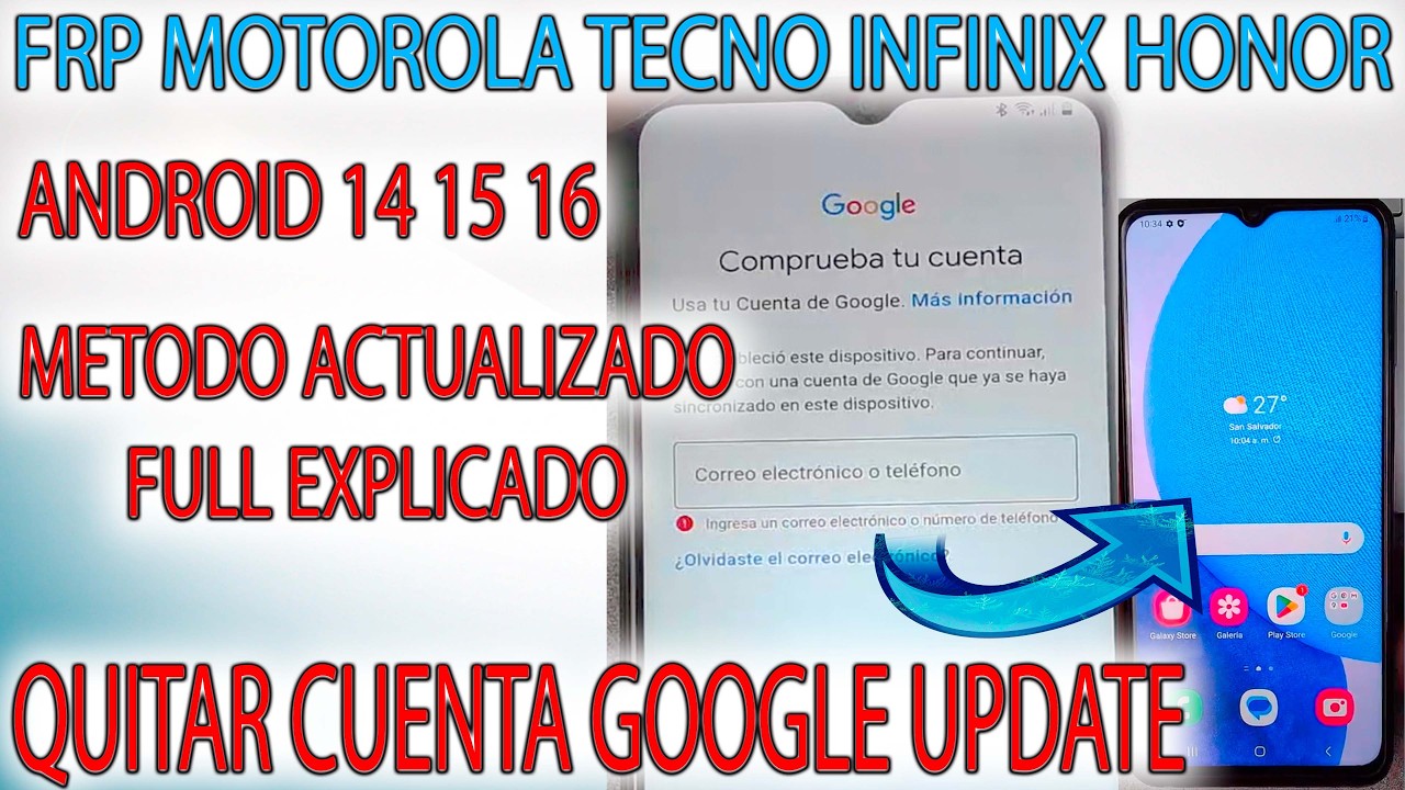 FRP MOTOROLA TECNO INFINIX HOT HONOR X7c X8c QUITAR CUENTA GOOGLE METODO ACTUALIZADO 50 60 SPARK