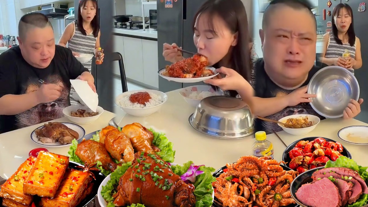 Ông chồng keo kiệt của tôi đã ăn trộm món thịt lợn kho của tôi, nên tôi đã ăn hết phần của anh ấy.