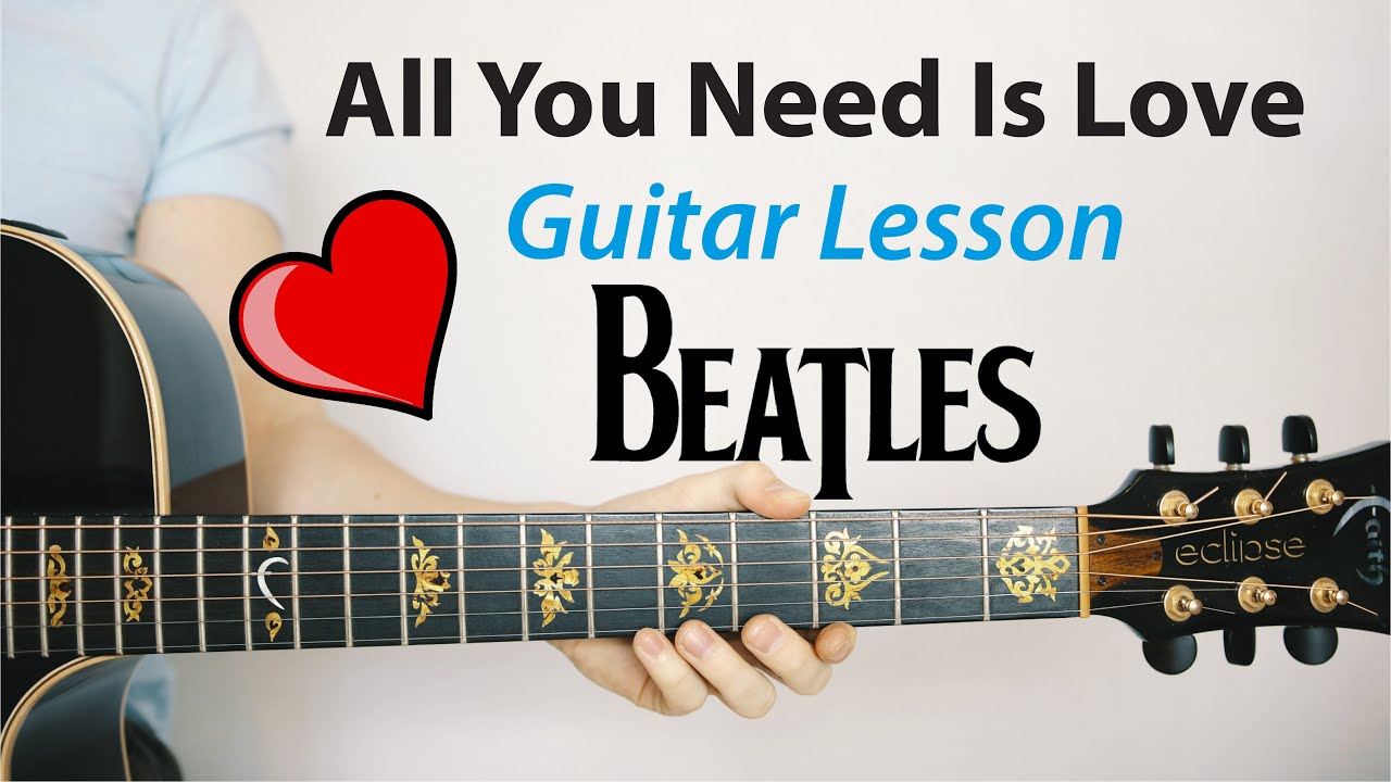 All You Need Is Love: The Beatles 🎸 Урок игры на акустической гитаре (игра под фонограмму, как иг...
