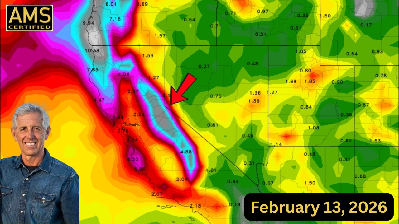 Pacific Storm Train Targets California: Rain, Wind & Sierra Snow