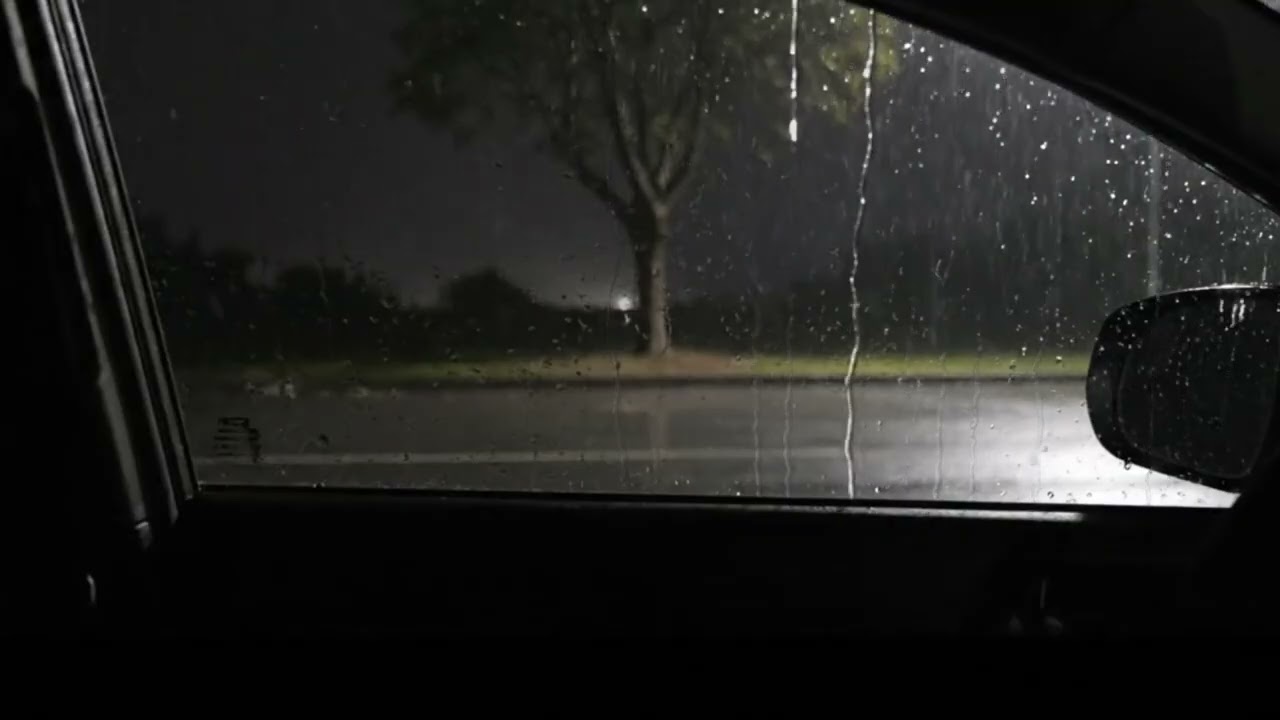 Heavy Night Rain in a Car – Calm Rain Ambience for Deep Sleep