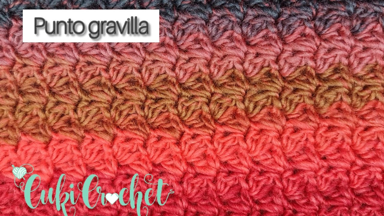 IDEAL PARA BUFANDAS. Muestra punto gravilla tejida a crochet