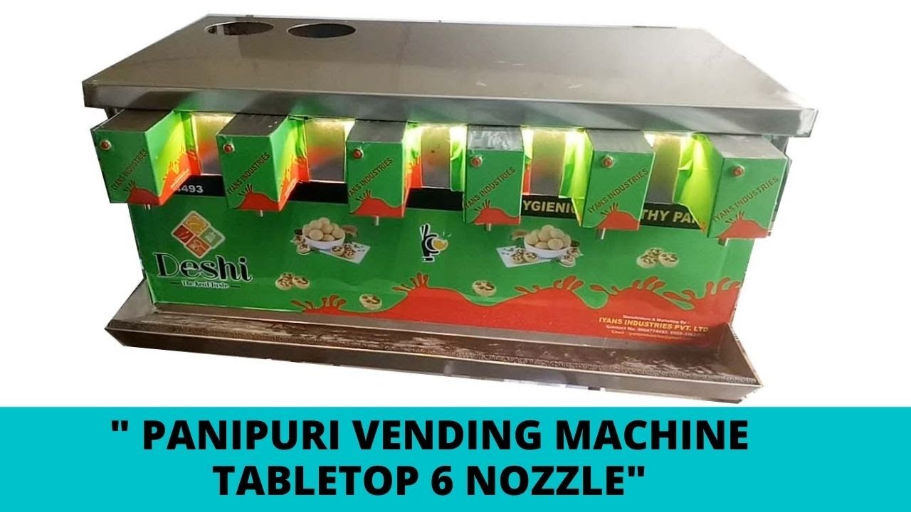 PANIPURI VENDING MACHINE|| TABLETOP 6 NOZZLE|| AUTOMATIC PANIPURI MACHINE|| GOLGAPPA MACHINE||