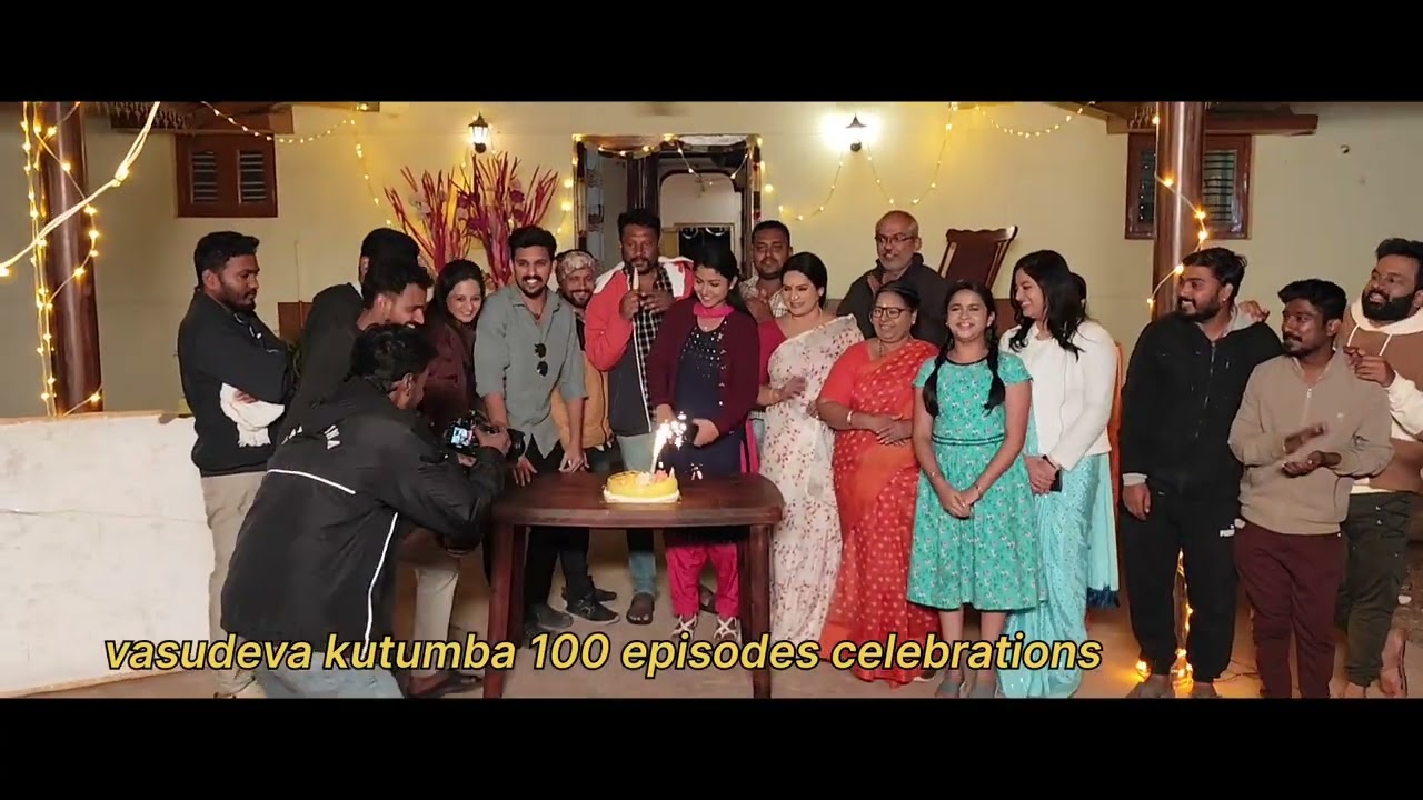 Vasudeva kutumba serial 100 days cake cutting celebration in set #suvarna channel#mega serial